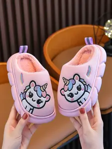 New style of children's slippers Toddler slippers for autumn and winter, daily indoor home slippers with soft soles, comfortable, cartoon and lovely
