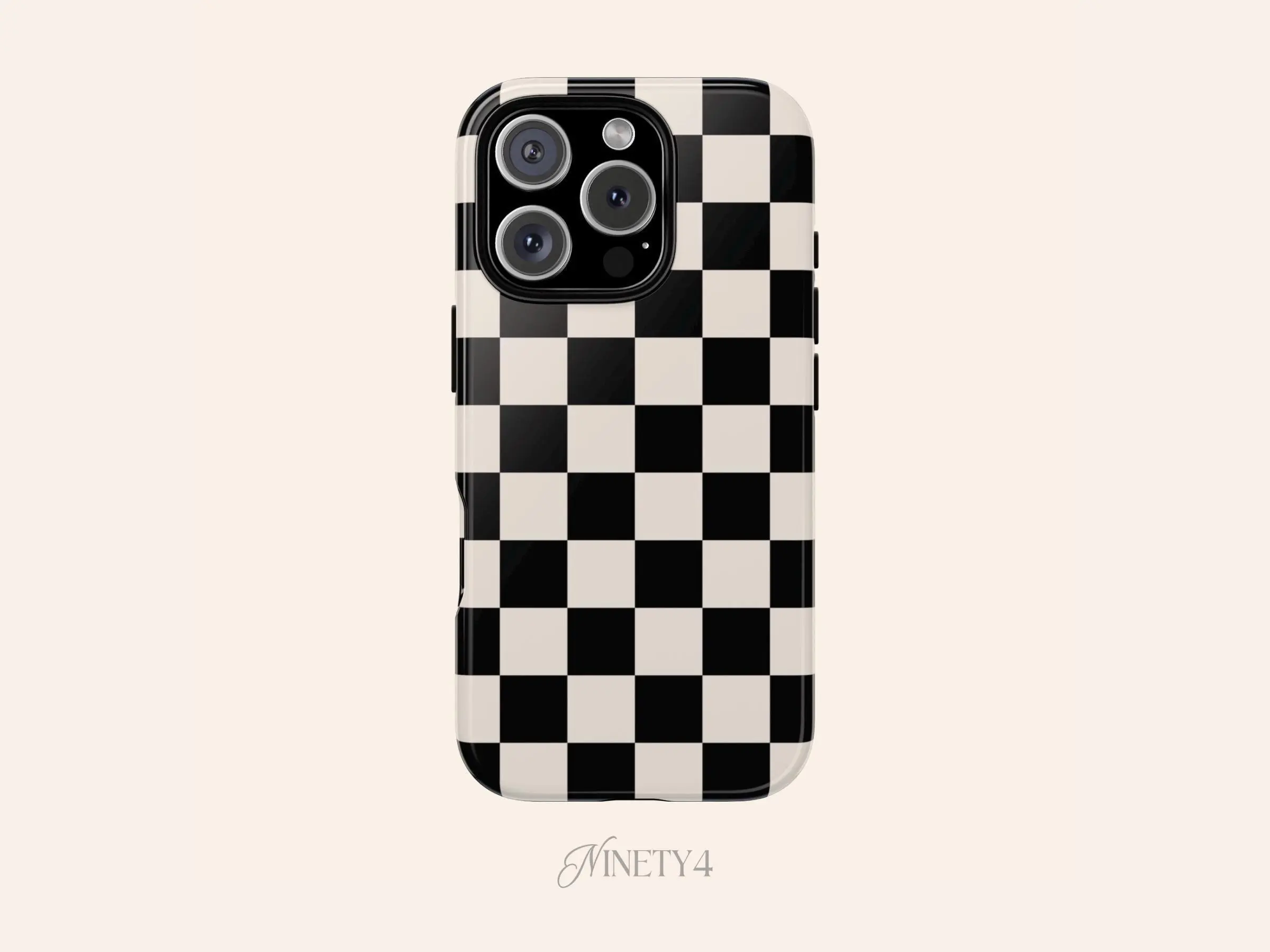 Checkered Smartphone Case - Trendy Checkerboard Snap or Tough Protective Cover for iPhone, Handheld Cellphone Devices with Enhanced Protection