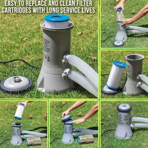 2-Pack Pool Filter Cartridges A+c Type, Upgraded Pleated Media, Blue End Cap, Quick Twist Leak-Proof System, Durable Cleaning Tool