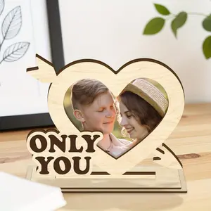 1pc Wooden Photo Frame, "only you" Perfect for Couples, Anniversary Gifts & Valentine'S Day Gift, Home Decor, Rustic Wedding Decorations