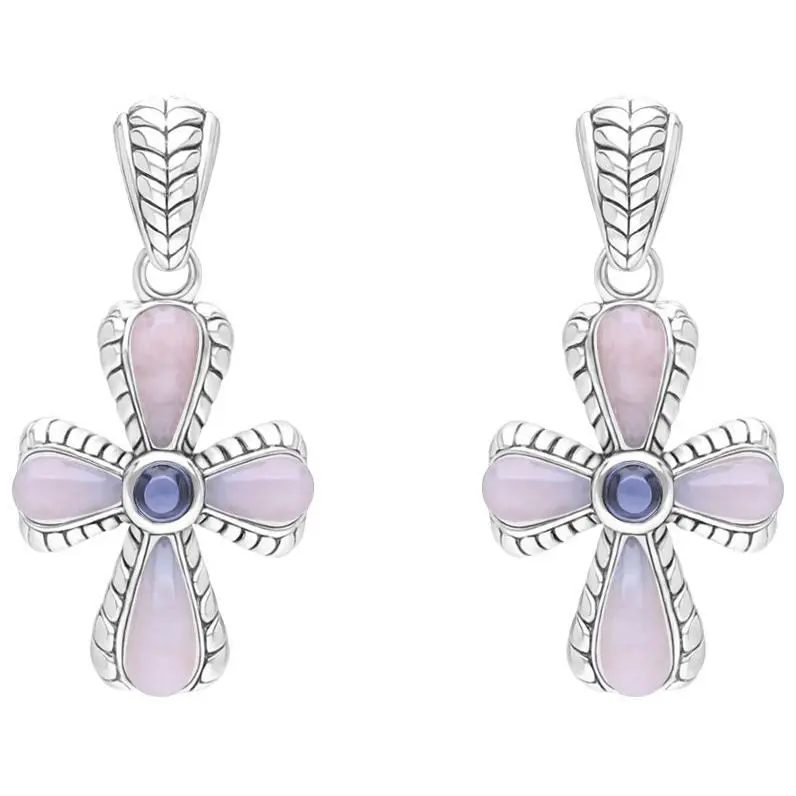 Tiffany Kay Studio Sterling Pink Opal Herringbone Earrings