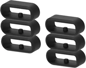 6-Pack Fastener Rings Compatible with Garmin Vivoactive 6 5 3/Forerunner 645 245 45 55 165/Venu Sq Sq2/Vivomove/Fenix 7S 6S 5S Band Keeper, Silicone Replacement Watch Band Loop/Holder/Clips