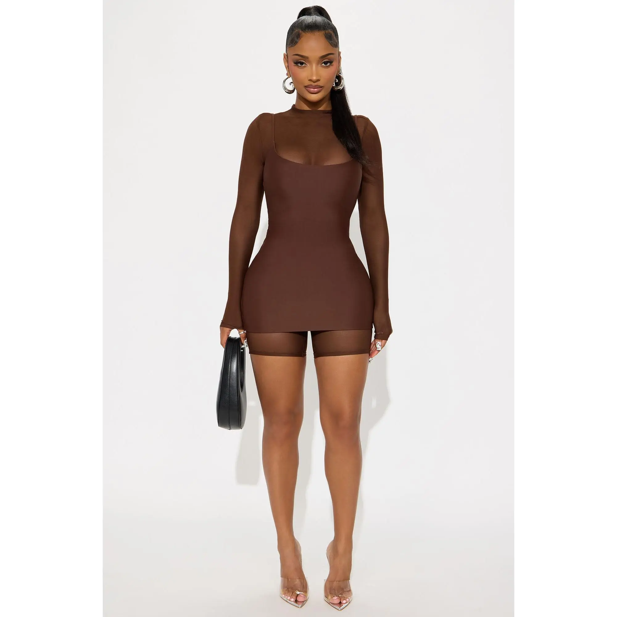 Anya Form 2 Piece Double Lined Mini Dress - Chocolate - TikTok Shop