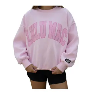 Pink Embroidered Cotton Sweatshirt - Soft & Cozy Everyday Wear for Women Fashion Womenswear