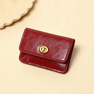 Women’s RFID Blocking Wallet, Compact Bifold Card Holder with Coin Pocket, Vintage Snap Closure Short Wallet