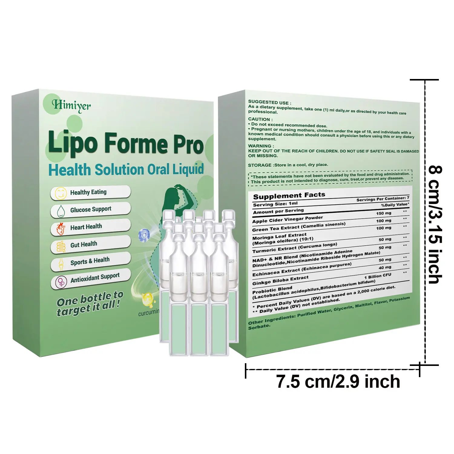 Health Oral Liquid — Dietary Supplement: Vegetarian-Friendly, High-Concentration Formula. Promotes Gut Health and Balances Whole-Body Function. No Water Required; Daily Supplement; Travel-Friendly.