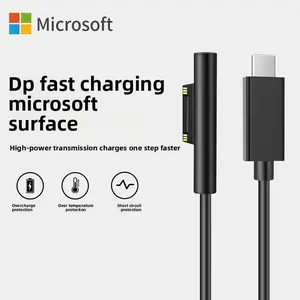 65W USB-C to Surface Connect Charging Cable for Microsoft Surface Pro 3/4/5/6/7/8/9/X, Surface Go 1/2/3/4, Surface Laptop & Book, 15V 3A Fast Charging Adapter Cable with Overcharge/Overheat/Short Circuit Protection, PD Fast Charge Cord for Surface Pro Ser