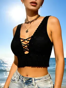 Women's Everyday Bralette, Lace Comfortable Underwear, Elegant, Medium Support, Full Coverage, Detachable Pads, Slim-Fitting, All Seasons