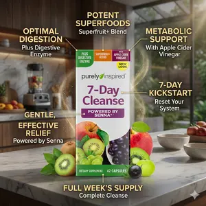 Purely Inspired Herbal Supplement with Acai Berry & Apple Cider Vinegar - Digestive Support & Vitamin C Formula - 42 Capsules
