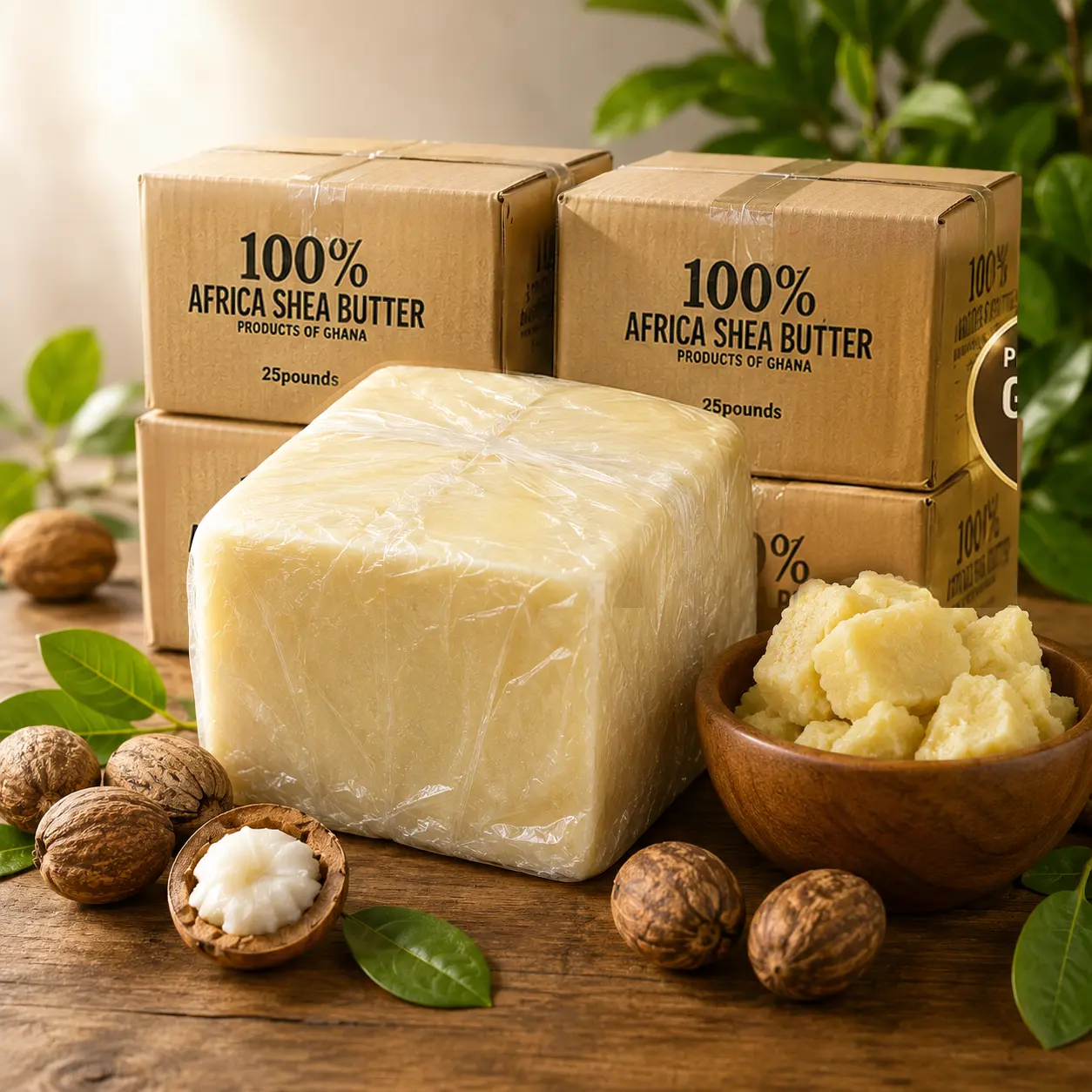 100% Pure Unrefined Raw Grade A Organic Solid Shea Butter - Vitamin-Blend Moisturizing Single Item Body Care for Dryness, Acne Prone, Mature Skin Relief, Moisturizers, Skin Repair, Body Butters, Bag, Melts On Touch, Hydrating, Pure Shea, Alcohol Free