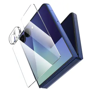 Samsung Galaxy Z Flip 7 camera lens case + rear screen film (each one), scratch-resistant, waterproof, high-definition, sensitive touch, suitable for mobile phones