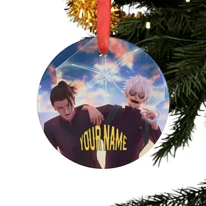 Customized Gojo Jujutsu Kaisen Christmas Ornament Ceramic Holiday Decor for Fans Unique Gift Idea Festive Setting