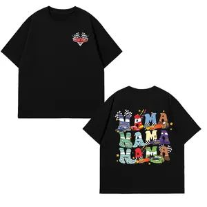 Cars Mama Two Side Graphic T-Shirt Gildan Unisex Tee, Retro Cartoon Racing Car Shirt, Lightning McQueen Mater Inspired Tee, Vintage Family Matching Gift, Casual Cotton T-Shirt for Women