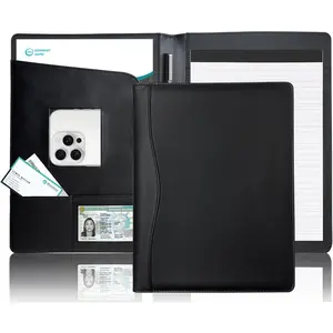 Padfolio Portfolio Organizer Legal Pad Holder Padfolio Folder Leather Portfolio Storage Clipboard Notepad with Cover for Letter Size A4 Writing Pad for Business and School Office