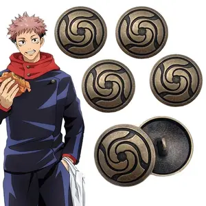 Anime Jujutsu Kaisen Button Satoru Gojo Itadori Yuji Fushiguro Megumi Vintage Buttons Cosplay Fan Souvenir Collection