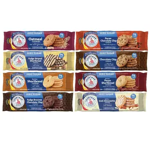 Voortman Sugar Free Cookies Variety Pack - Chocolate Chip, Fudge Brownie, Pecan Shortbread & More - 8 Packs - No Artificial Colors or High Fructose Corn Syrup - Great Snack for Health-Conscious Individuals