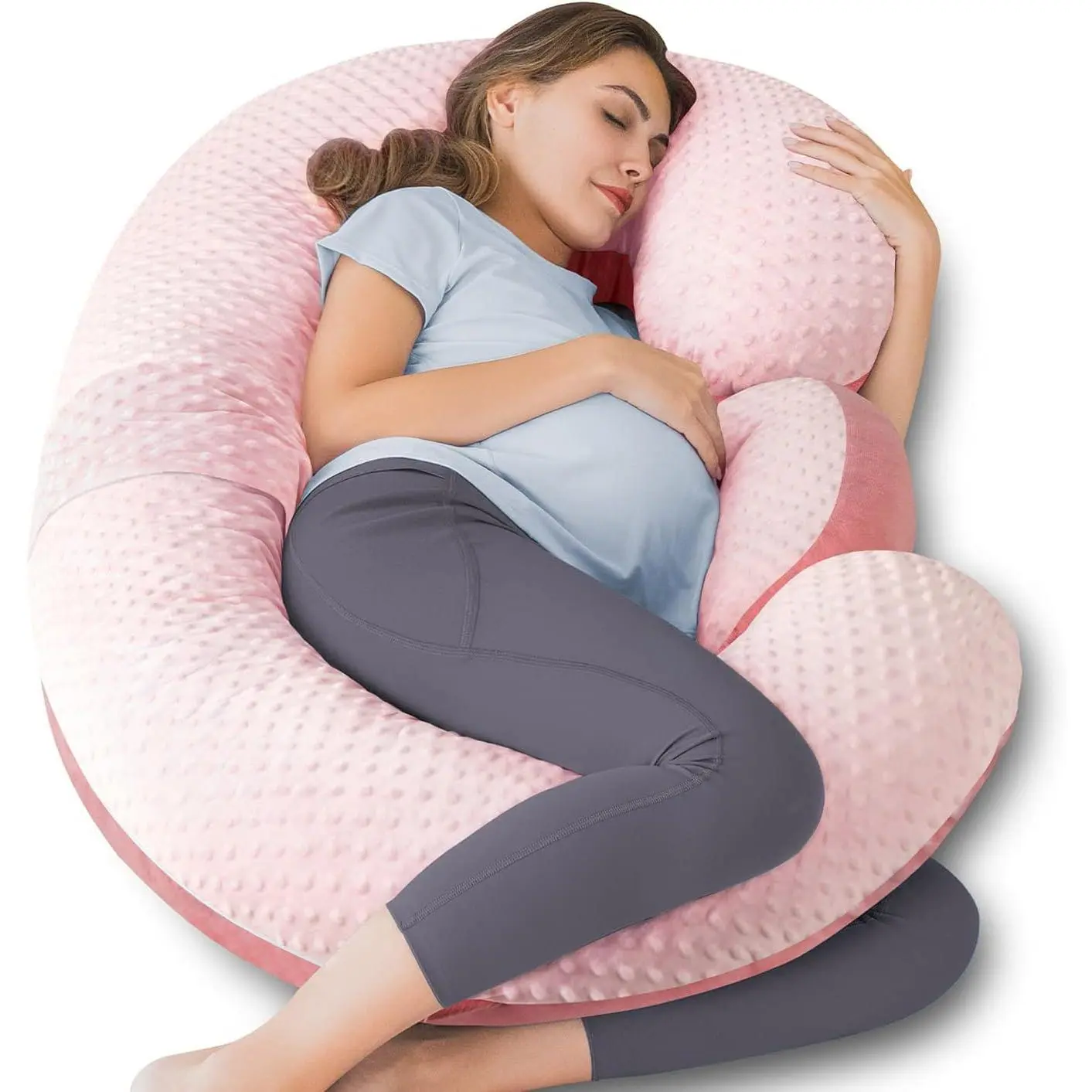 Polka Dot Velvet - Blush Pink