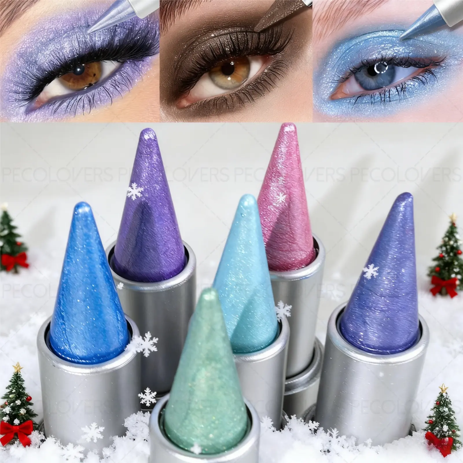 1PC Lazy Metal Pearlescent Eyeshadow Pen, Not Easy To Smudge Pearlescent Earth-toned Highlight Eyeshadow, Friendly To Beginners, Christmas Gift