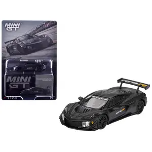 Chevrolet Corvette Z06 GT3.R "Road America Test Car" Black with Graphics Limited Edition 1/64 Diecast Model Car by Mini GT