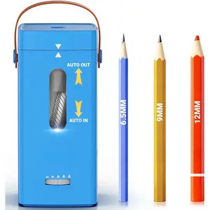 Electric Pencil Sharpener, Fully Automatic Pencil Sharpener, Auto in & Out, Rechargeable Hands-Free Sharpeners for  & Colored Pencils (6.5-12mm), Portable for /Classroom/Office PSC6
