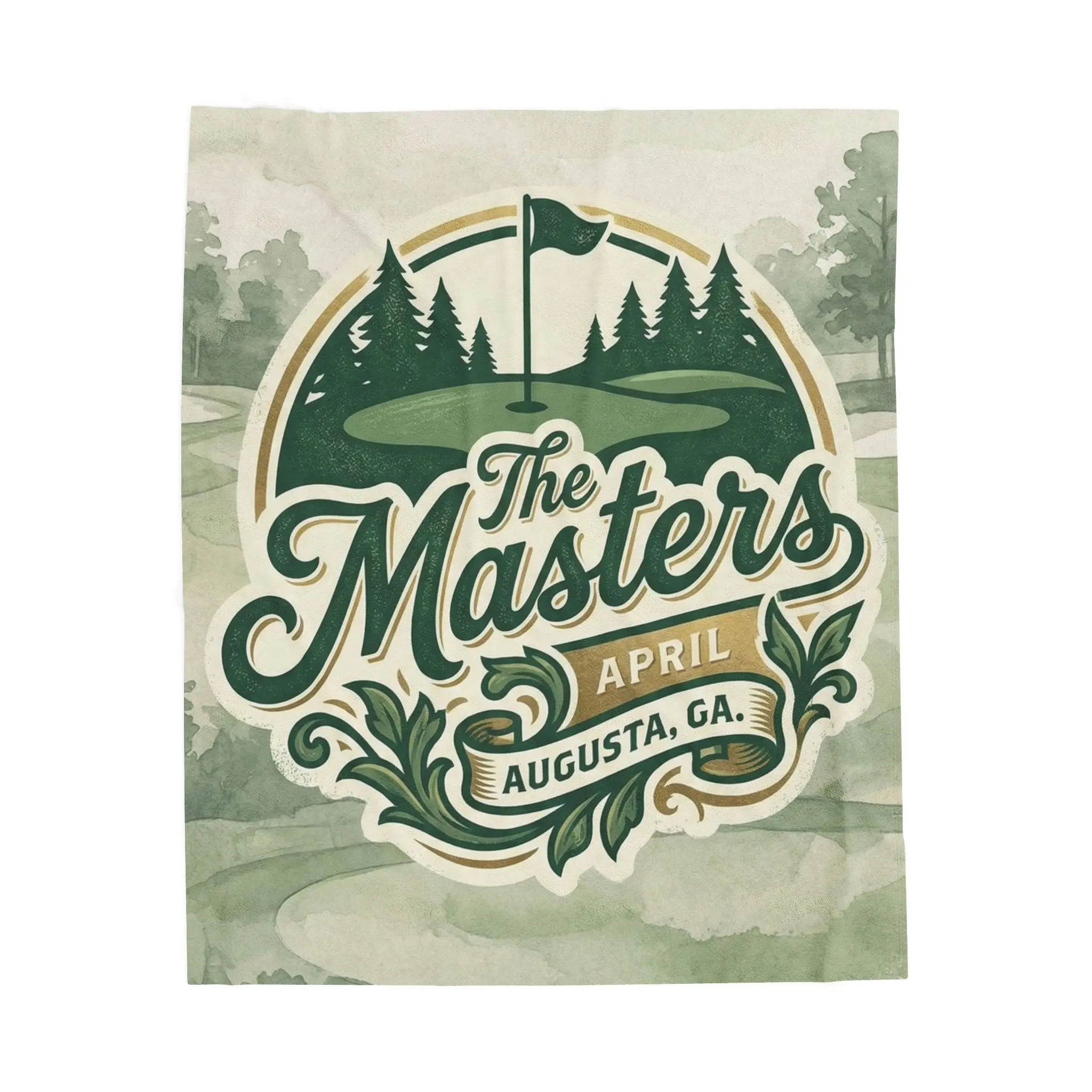 The Masters golf logo Velveteen Plush Blanket | Augusta, GA April tournament design