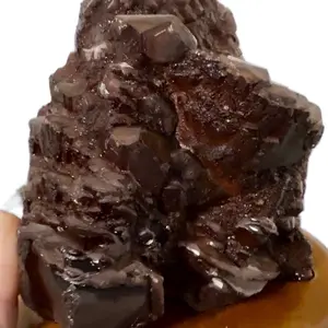 Red Chocolate Hematite Calcite specimen with stand