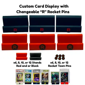 Custom Card Display Stand for PSA, BGS, CGC, Toploaders, Sleeves, Slabs, & More | Changeable Pins – Rocket Themed