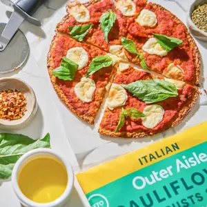 Outer Aisle Cauliflower Pizza Crusts – Italian, Keto & Gluten Free – 5-Pack