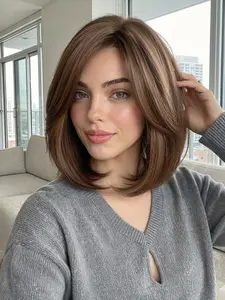 10 Inch Wig High-Quality Synthetic Hair Wig Everyday Party Cosplay Suitable for All Face Shapes, Beautiful and Attractive Hairpiece With Bangs