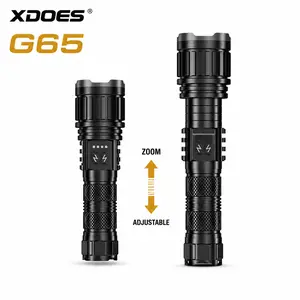 XDOES G65 Rechargeable Tactical LED Torch, Dual Light Source, Adjustable Zoom Focus, 26650 Battery, USB-C Fast Charging, Long Runtime & Range, for Camping, Emergency Use (Sports & Outdoor Lights & Lanterns)