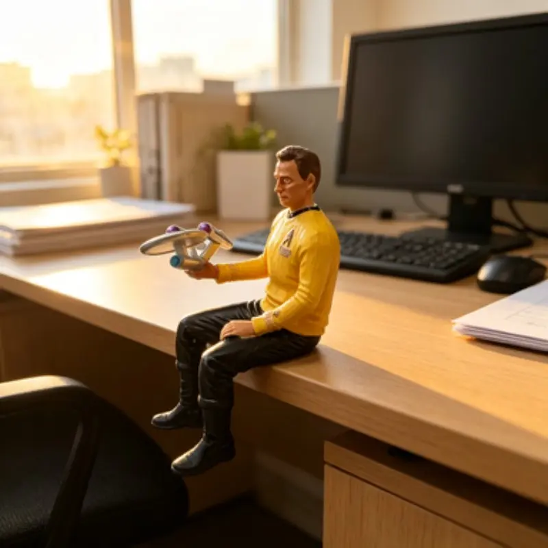 Star Trek Captain Doll, Sci-Fi Movie Mini Statue, Desktop Decoration, Collectible Figure, Perfect Gift for Fans, Unique Home Decor