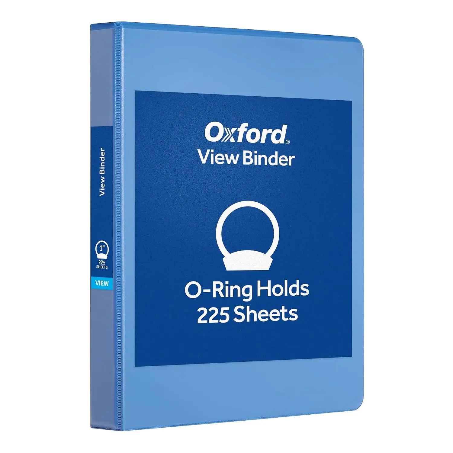 Oxford 1 Inch Binder, Durable 3 Ring 1 Inch with View Cover, Xtralife Hinge, Non-Stick Pvc-Free, Blue, 225-Sheet Capacity, Single Binder (1017670)