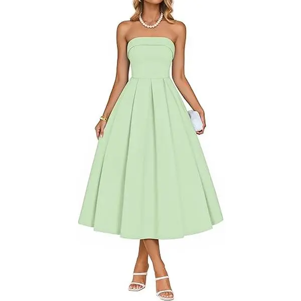 ZESICA Women's Summer Strapless Cocktail Dresses 2026 Elegant Off Shoulder Flowy A Line Wedding Guest Party Midi Dress - TikTok Shop ZESICA Women's Summer Strapless Cocktail Dresses 2026 Elegant Off Shoulder Flowy A Line Wedding Guest Party Midi Dress - TikTok Shop