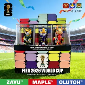 [FIFA Official Authentic] 2026 World Cup Mascot Collection Ornament Set, Including Three Styles: Canada Maple, Mexico Zayu,USA Clutch, 9cm/3.54inch, Authentic Fan Souvenir, Doll Toy & Action Figure, 1 Piece/3-Piece Set, 9DZB