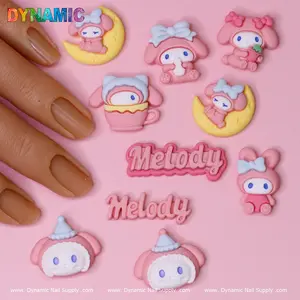 10 pcs Melody Hell0 Kitty Cartoon Cat Design Nail Charms