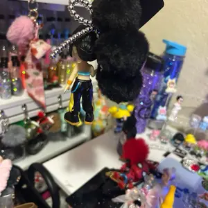 Key Chains with Red Pom Pom  Figure Keychain for Bags and Keys phone accessories