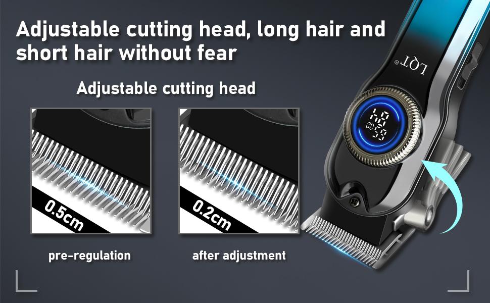 Wireless electric hair clipper, suitable for precise haircuts and beard trimming. Equipped with an LED power display, USB charging function, cleaning brush and guide comb, wireless rechargeable hair clipper set. adjustable blade