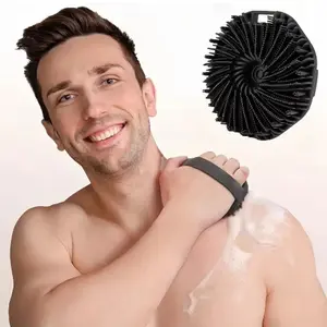 Silicone Body Scrubber Set, Antibacterial Exfoliating Loofah and Back Scrubber, Deep Cleaning, Reusable Shower Bath Tools, Body Brush, Body Care Tool