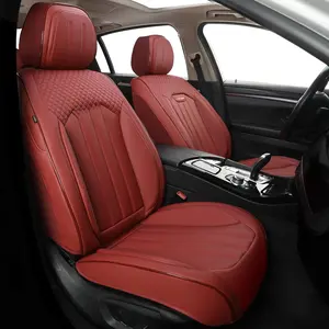 Red  Seat s Full Set, Universal Leather Seat  for  5 Seats,  and Breathable Automotive Seat  Front and Rear Seat s for  , Sedans, SUVs