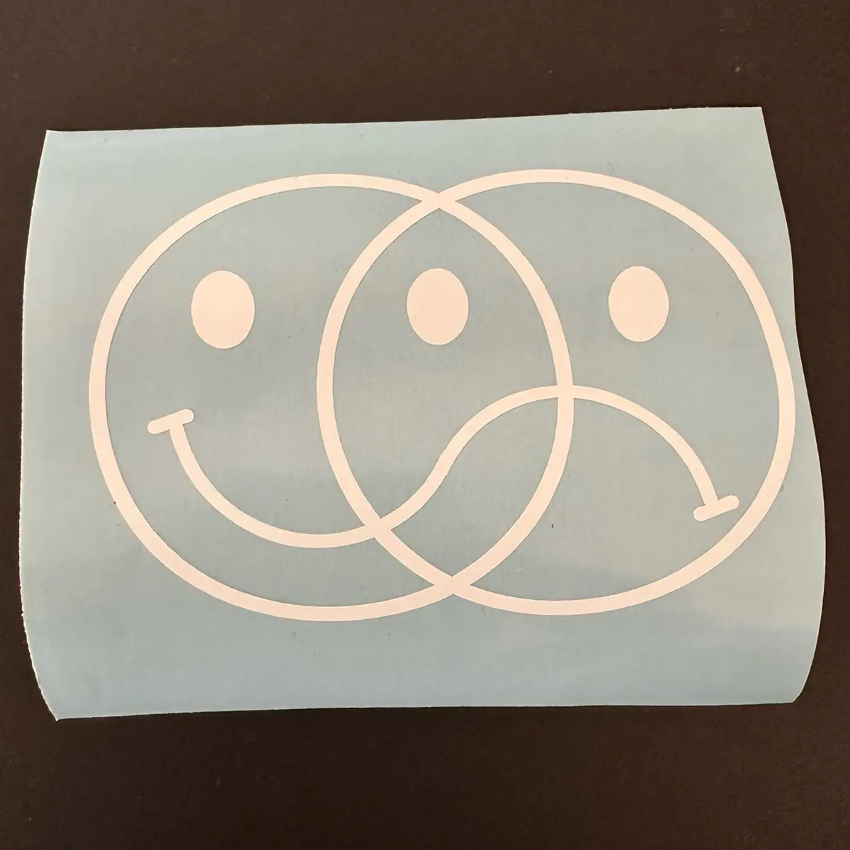 Bipolar Face Car Decal - Durable Vinyl Sticker for Outdoor Use
