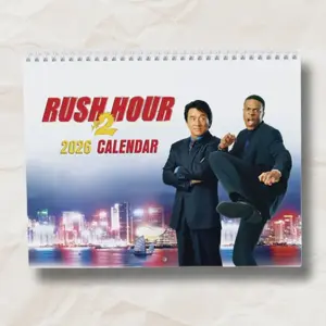 Rush Hour 2 2026 Wall Calendar, Funny Retro Movie Quote Calendar, Classic Action Comedy Fan Gift, Christmas Holiday Present, Jackie & Chris Tucker Decor