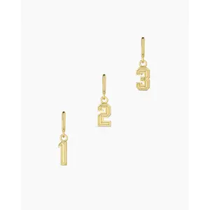 gorjana – Varsity Numbers Parker Charm – 18K Gold-Plated Clip-On Number Charm – Sporty, Personal & Stackable Jewelry Accent