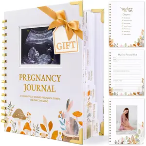 82 Page Hardcover Pregnancy Journal Memory Book for Expecting Moms, Thoughtful Gift for First Time Moms with Ultrasound Baby Picture Pocket