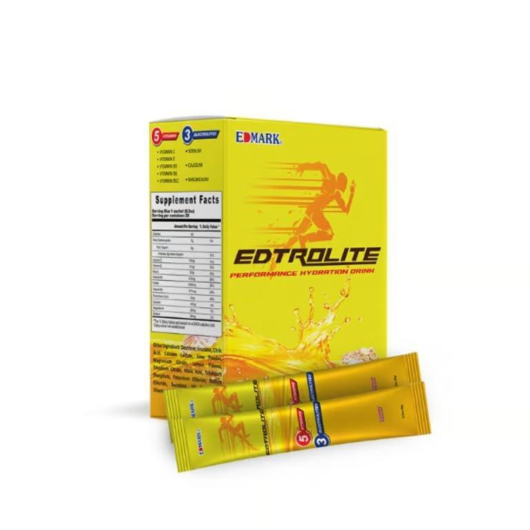 EDMARK Edtrolite Lemon-Flavored Electrolyte Drink 8g x 20 Sachets Pack ...