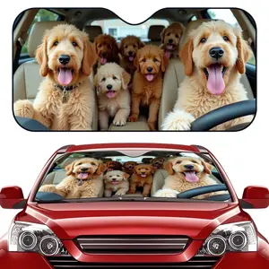 Sun Protection, 1pc Cute Dog Lover Automobile Sunshade, Universal Foldable UV Shielding Sunshade, Easy Installation, Automotive-Interior Accessories, Windshield Sunshades