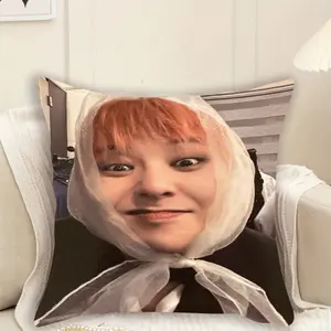 1pc 18x18inch KPOP G-DRAGON Theme Pillowcase - Contemporary Style, Zipper Closure, Machine Washable, Polyester, Home & Bedroom Decor (Pillow Insert Not Included), Bedroom Accessory | Contemporary Pillowcase | Zipper Pillowcase