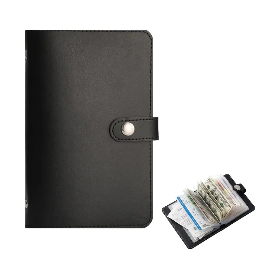 1pc A6 PU Leather Banknote Collection Album, 100-Slot Large-Capacity Cash Organizer and Storage Binder with Photo, Stamp and Card Pockets, Budget Binder Gift for Birthdays and Graduations, Savings Binder, Card Binders