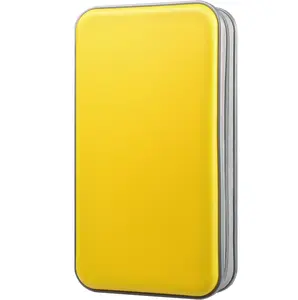 CD Case,96 Capacity CD Holder Hard Plastic CD Storage Wallet Protective CD/DVD Case Holder For Car Home Cover Durable CD Case Protection Travel(96Capacity,Yellow)