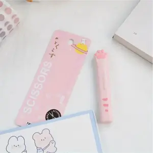 Cute Cat Paw Design Mini Scissors, 1 Count Portable Stainless Steel Scissors, Safety Scissors for DIY Craft & Office Supplies, Cutting Supplies