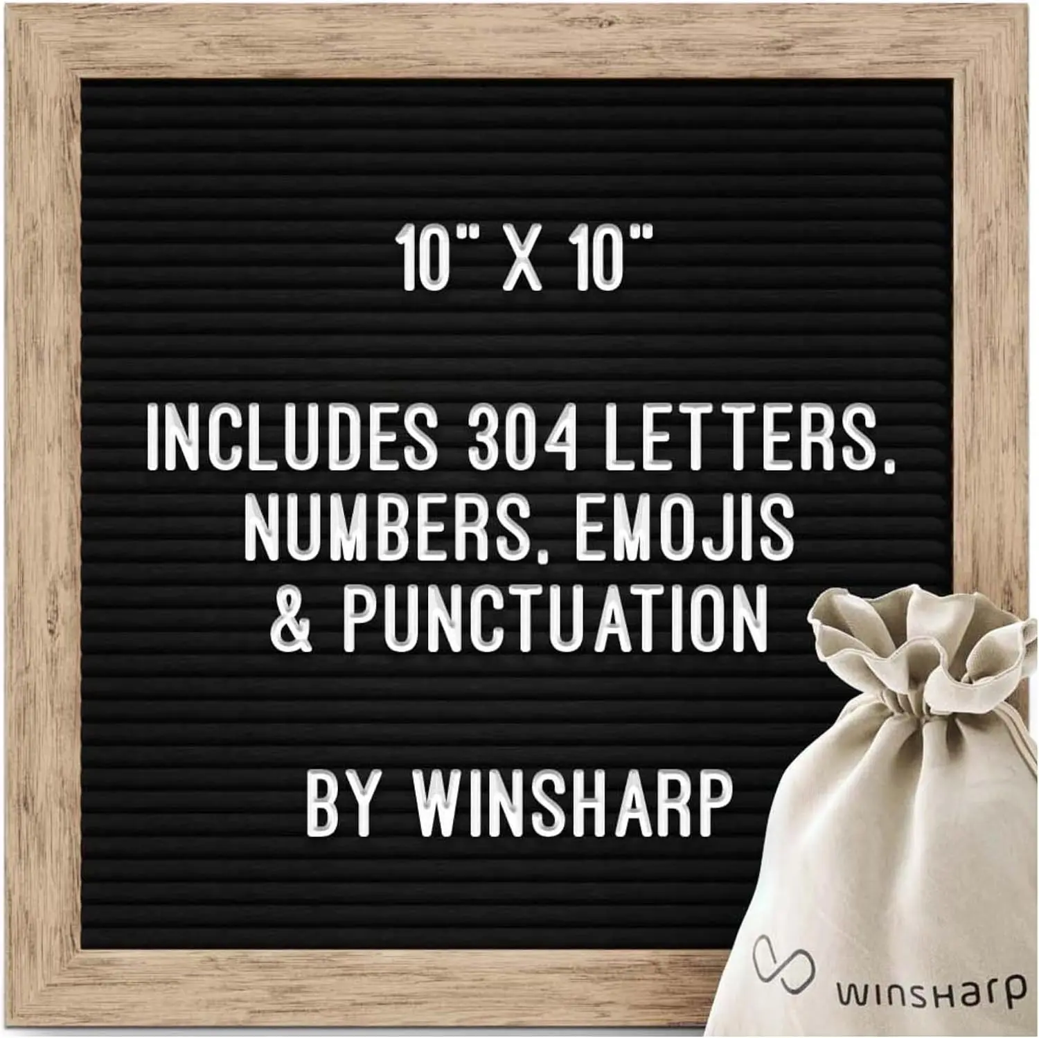 Felt Letter Board with Dark Stained Wooden Frame and White Letters | Premium Changeable Sign Board for Home Decor, Motivational Quotes, Baby Announcements, Price Lists and Messages